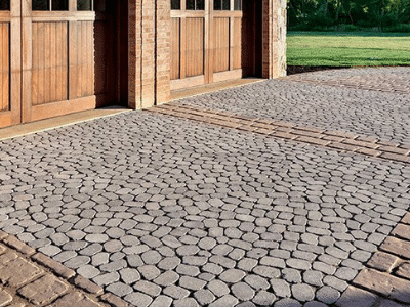 Grey and Brown Driveway Pavers