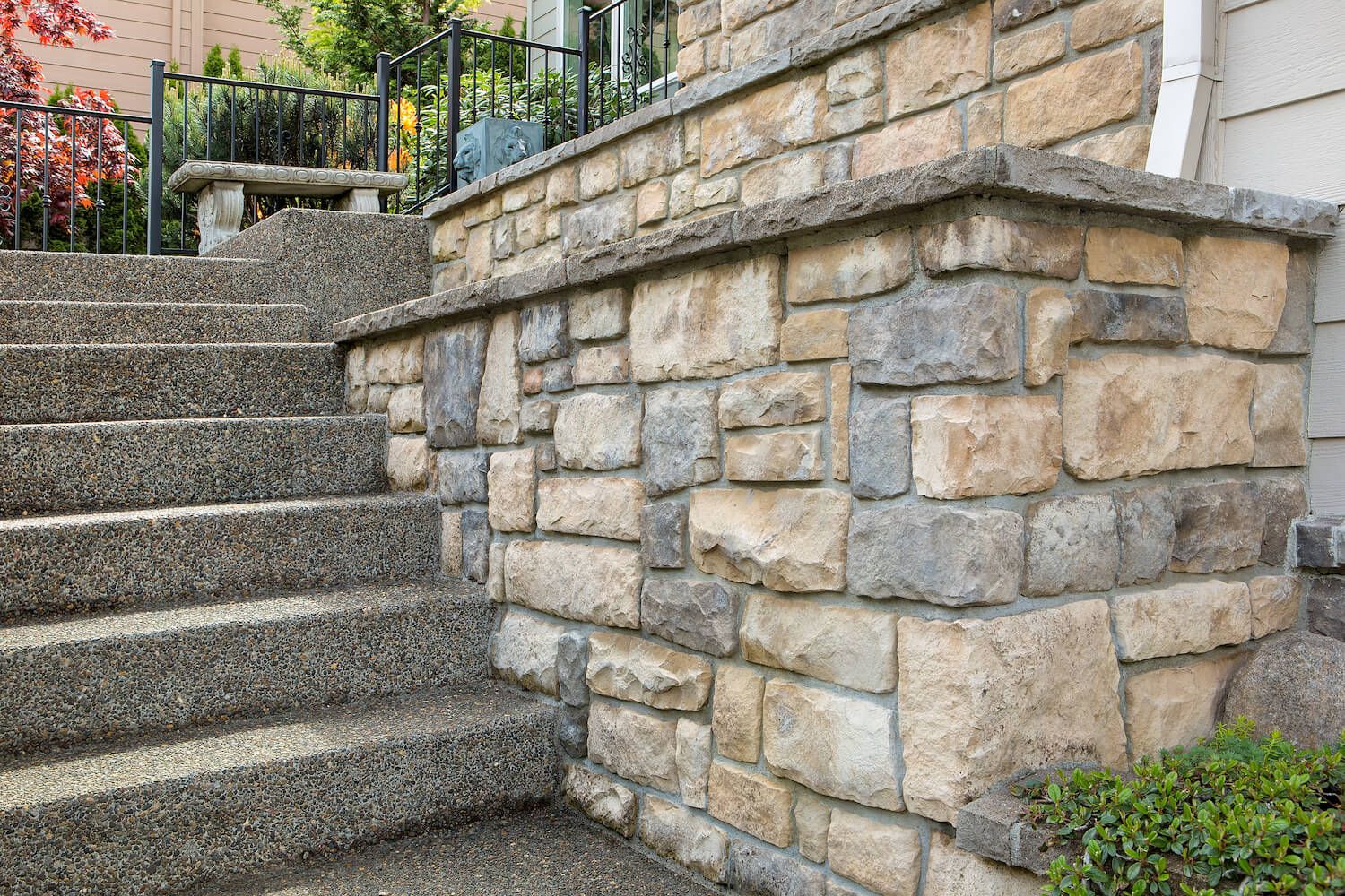 brick veneer on steps