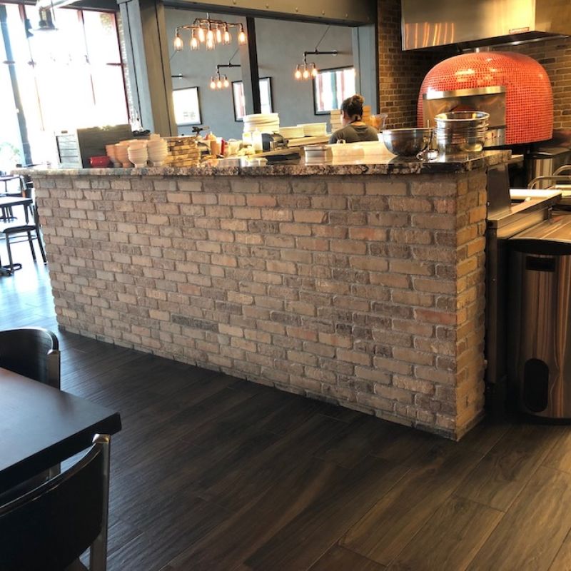 Brick Countertop in Restaurant