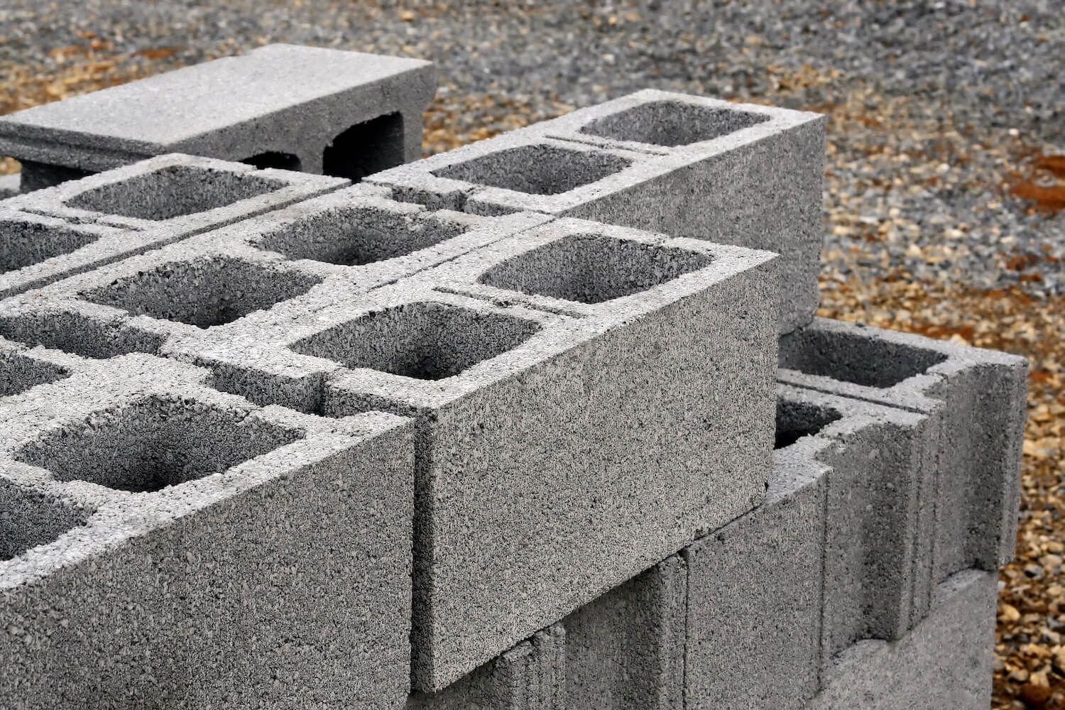 Concrete Blocks stacked in yard