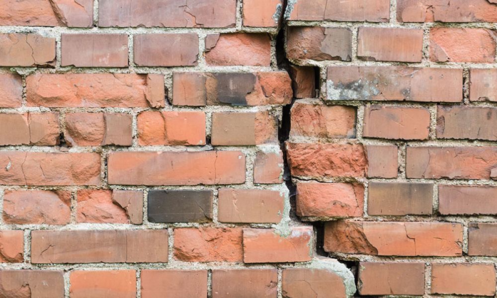 crack in a brick wall