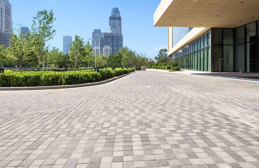 front of an apartment complex