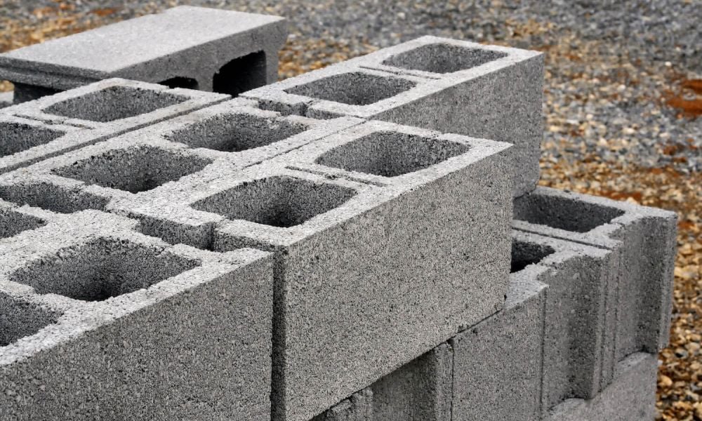 Concrete Blocks stacked in yard
