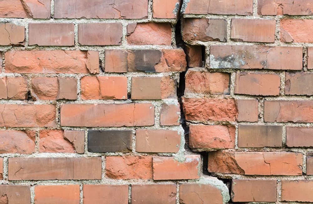 crack in a brick wall