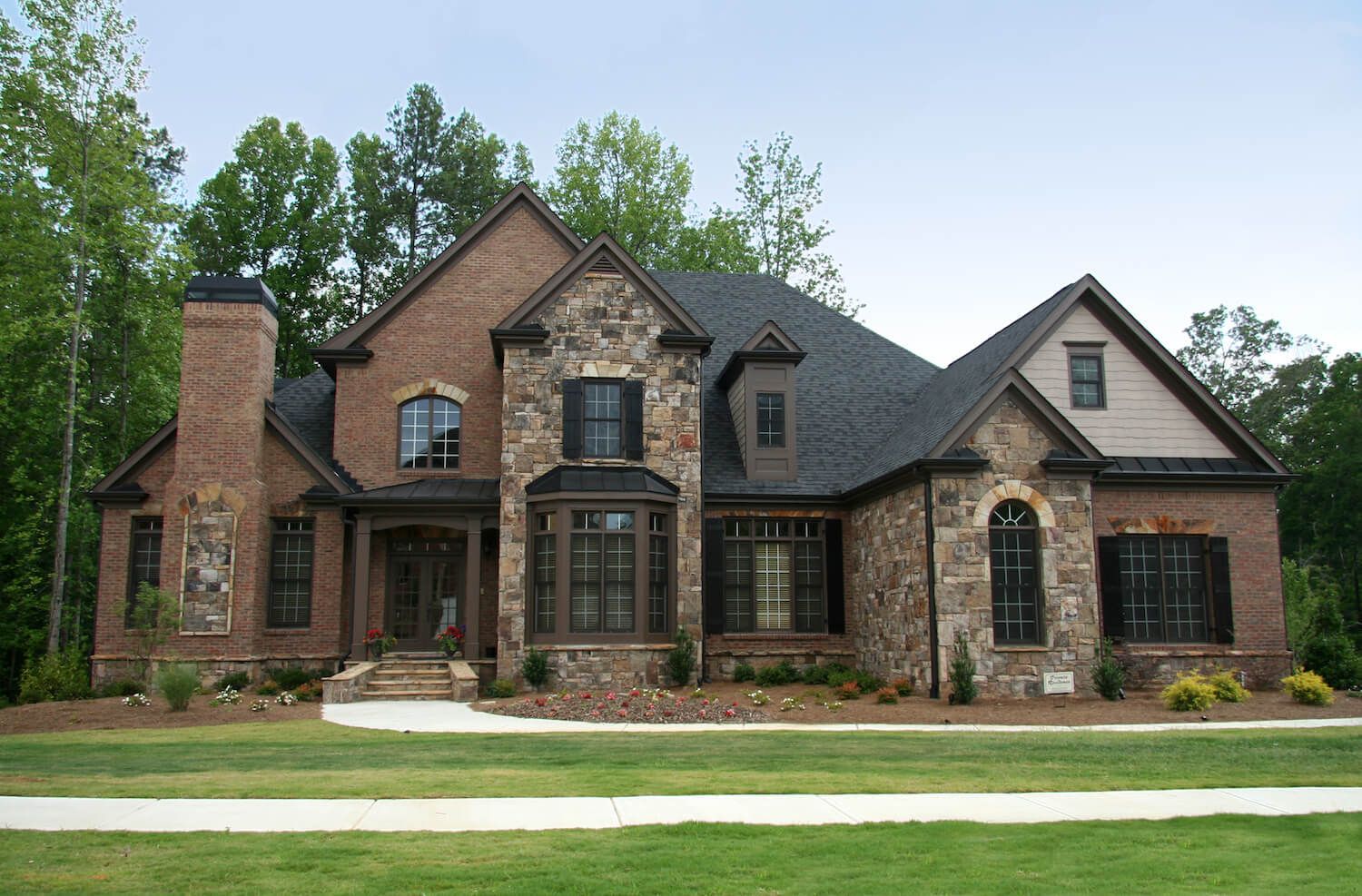 upper class luxury brick home