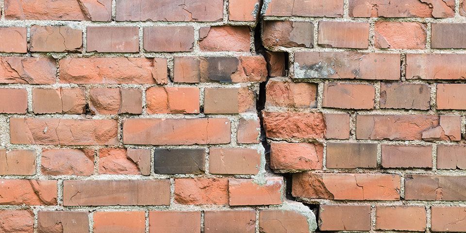 crack in a brick wall