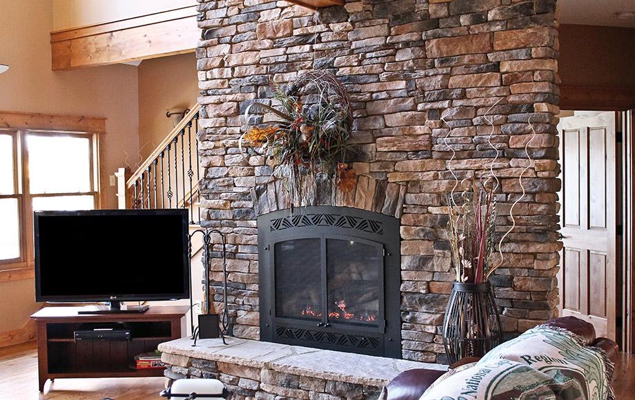 Fireplace and a TV